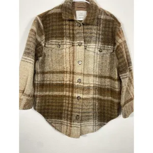 Wilfred Free Aritzia The Ganna Womens Wool Plaid Shacket Jacket M Oversized thumbnail 6