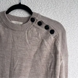 Sezane Women’s Mathie‎ Sweater Dress Wool Beige Camel Dress Size Medium thumbnail 5