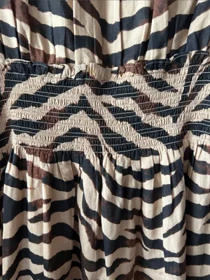 J Crew Smocked-waist cotton voile dress in zebra stripe size Small thumbnail 5