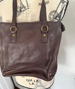 Vintage Dockers Brown Leather Bag Classic Structured Tote thumbnail 1