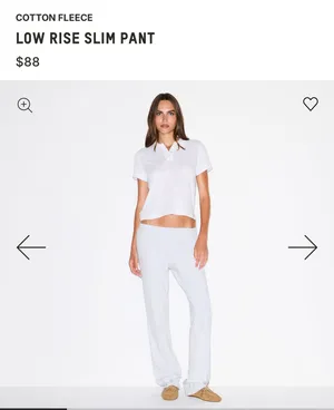 SKIMS Cotton Fleece Low Rise Slim Pant thumbnail 2
