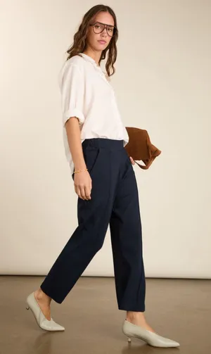 LOFT Navy Pull-On Tapered Ankle Pants Women’s Medium Tall NWT Career Workwear thumbnail 1