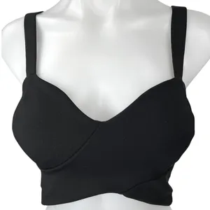 Country Road Women's Black Sleeveless Sweetheart Neck Corset Crop Tank Top Sz S thumbnail 3