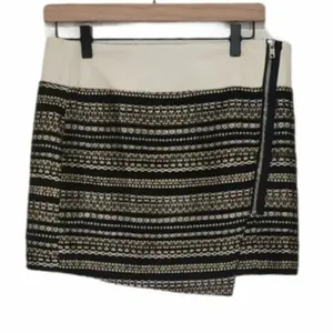 Fab’rik Metallic Gold Black Mini Skirt Women’s Size M | Shimmery‎ Holiday Party thumbnail 1