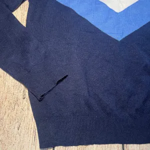 Aerie Offline Colorblock Mock Neck Sweater Pullover Blue White Womens L‎ Cozy thumbnail 4