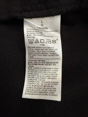 Old Navy Linen Blend Black Taylor Wide Leg Trouser Pants, Sz Large thumbnail 10