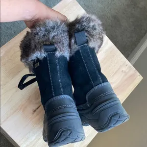 KHOMBU Slope winter boot faux fur black snow school chores size 6 warm commute thumbnail 7