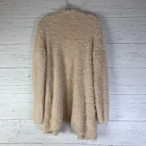Free People Faux eyelash Fur Open Front Cardigan in Almond XS boho thumbnail 5