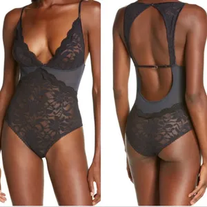 Free People Intimately Speed Date Black Lace Bodysuit‎ NWOT thumbnail 2