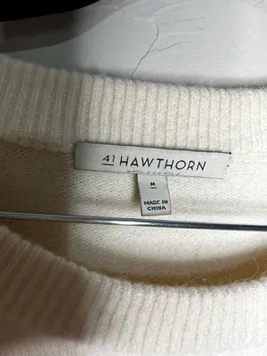 41‎ Hawthorn Roma Textured Cream Gray Striped Wool Alpaca Blend Sweater thumbnail 5