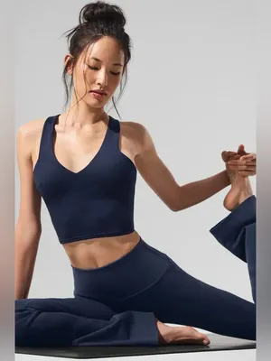 ALO Yoga Navy Airbrush Real Bra Tank Size XS thumbnail 4