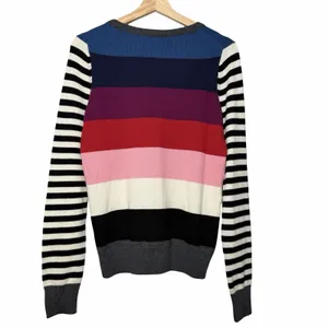 Gap Women's Small Rainbow Stripe Multicolor Merino Wool Blend Crewneck Sweater thumbnail 3
