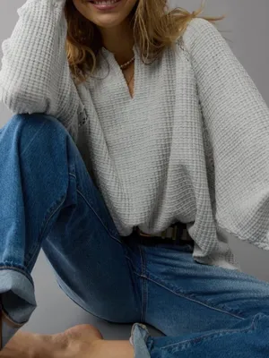 American Eagle Big Hug Waffle Sweatshirt thumbnail 2