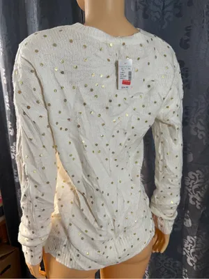 Maurices Cream Knit Sweater with Gold Dot Detail thumbnail 4
