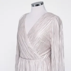 GUESS - Metallic Long-Sleeve Wrap‎ Maxi Dress thumbnail 10