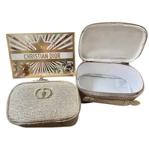 DIOR Limited Edition Holiday 2025 Cosmetic Pouch in Gold Shimmer, New in Box thumbnail 7