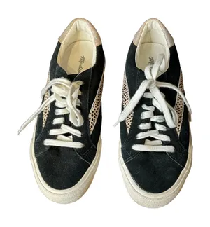 Madewell Women Shoes Sidewalk Low Top‎ Animal Print Leather Sneakers AA177 Sz.6 thumbnail 1
