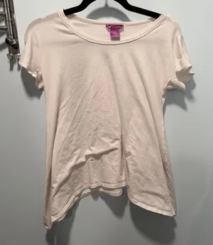 Aqua‎ Womens White Sharkbite Asymmetrical Hem Short Sleeve T-Shirt Size L thumbnail 1
