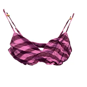 A New Day Womens Pink Purple Striped Bralette Crop Top Size‎ M Adjustable Straps thumbnail 5