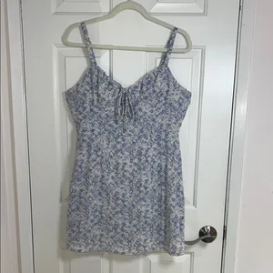 Lulus Effortless Personality Blue Floral‎ Embroidered Mini Dress Size Large thumbnail 2