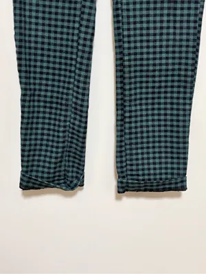 Free People Dark Green and Black Gingham pants thumbnail 3