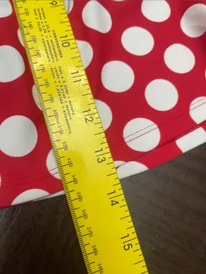 Minnie inspired Polka Dot nylon Red Skater Skirt with Black Waistband thumbnail 3