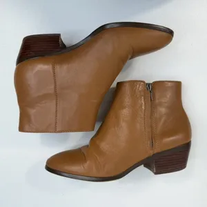 J.Crew Sz 9.5‎ Reagan Leather Ankle Boots Brown Leather Booties Women's G7871 thumbnail 4