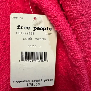 Free People Found My Friend Rock Candy‎ Pink Sweater Size Large thumbnail 6