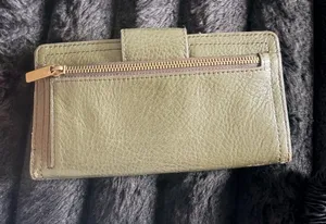 Fossil Olive Leather Snap Wallet with Pebble Texture thumbnail 1