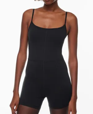 Aritzia Wilfred Free Freestyle 5” Romper Jersey Sweat Wicking Black Size Small thumbnail 1