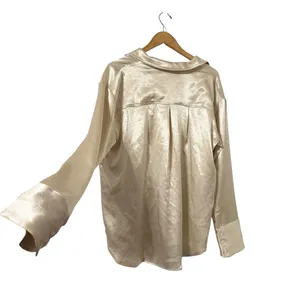 FREE PEOPLE Shooting For The Moon Satin Long Sleeve Button Up Top Shirt Blouse thumbnail 8