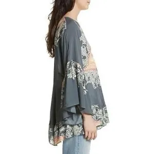 ✨Free People Sunset Dreams Printed Bell-Sleeve Sz Medium Tunic✨ thumbnail 3