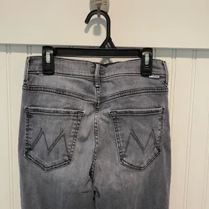 MOTHER The Zip Stunner Two Step Fray Jeans Womens 27 Grey Edgy Skinny High Rise thumbnail 6