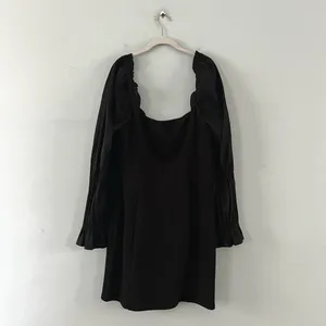 NWT A Loves A Obsidian Black Puff Long Sleeve Open Back Mini Dress‎ thumbnail 4
