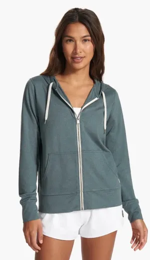 Vuori NWOT Halo Performance Hoodie Heather Blue Green Full-Zip sweatshirt XS thumbnail 1