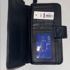 Safe Keeper Black Genuine Leather Wallet Multiple Card Holders Snap/Zip Closure thumbnail 9