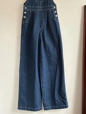 NWT Madewell Wide Leg Denim Overalls Dark Wash thumbnail 4