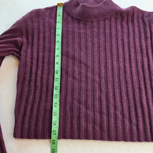 Madewell NWT Mockneck Ribbed Wool Blend‎ Cropped Sweater Plum Purple NM625 XS thumbnail 9