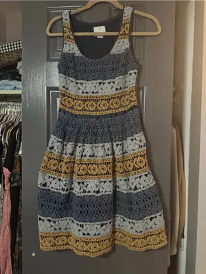 $228 Anthropologie Maeve Striated Lace Dress Size 0 Vintage Anthro thumbnail 3