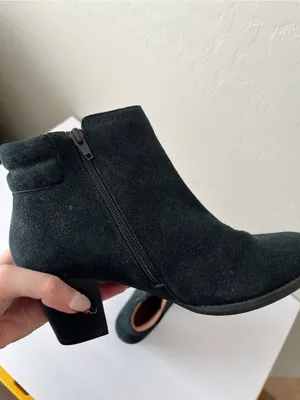 Vionic Jessie Water Resistant Suede Leather Ankle Boots Booties Black Size 8.5 thumbnail 6