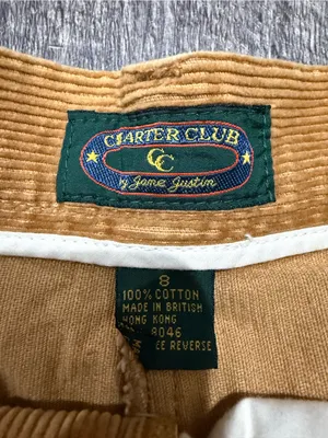 Charter Club by Jane Justin Vintage Corduroy High Waisted Wide Leg Long Shorts thumbnail 2