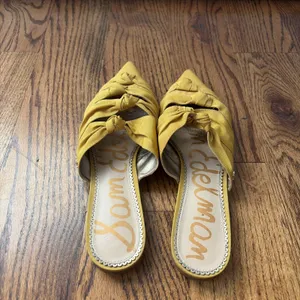 Sam Edelman Shanti Knotted Trim Pointed Toe Slide Mules Tuscan Yellow Size 8 thumbnail 3