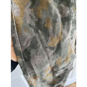 Free People Camo Skinny Corduroy Pants Womens‎ Size 25 Green Camo Cotton Y2K thumbnail 3