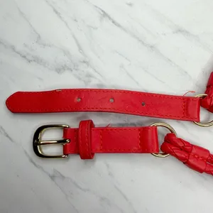 H&M Womens Red Braided Faux Leather Belt Extra Small (XS) ✨ thumbnail 9