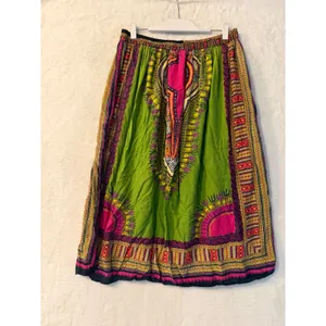 Ana & Rose Dashiki‎ Print Midi Skirt Womens One Size Plus Green Pink Boho Rayon thumbnail 3