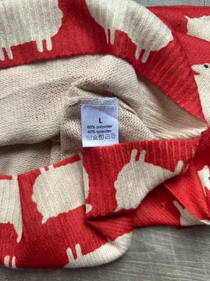 Sheep Pattern Crew Neck Pullover Sweater Size L thumbnail 4