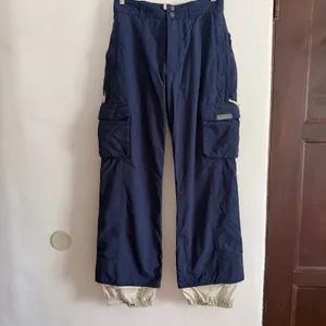 Y2K Vintage Burton Navy Blue Cargo Snowboard Pants Small Infinite Carve thumbnail 2