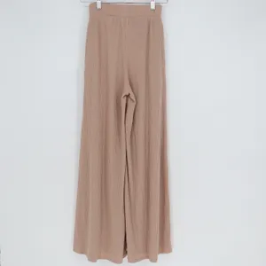 By Together Ribbed Wide Leg Palazzo Pants Mauve Pink High Waist Small thumbnail 4