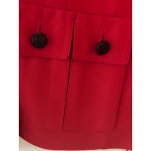 CARLISLE Red Silk Cropped Jacket Blazer Womens Size 4 Button‎ Pockets thumbnail 4