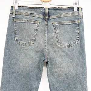 Motel Denim Womens Blue Distressed Raw Waist Low Rise Y2K Flare Jeans Size 31/S thumbnail 8